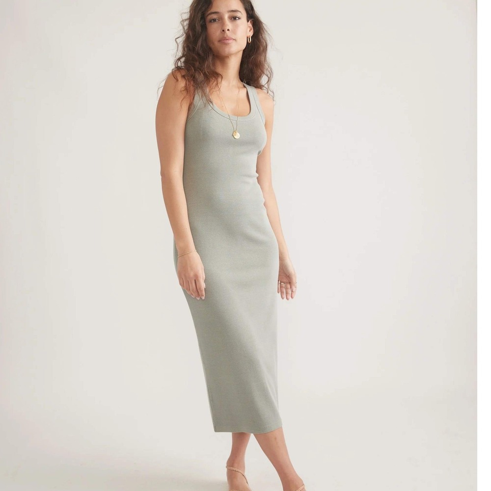 Marine Layer Lexi Rib Sun-In Dress Faded Olive Small Coastal Fisherman Granola